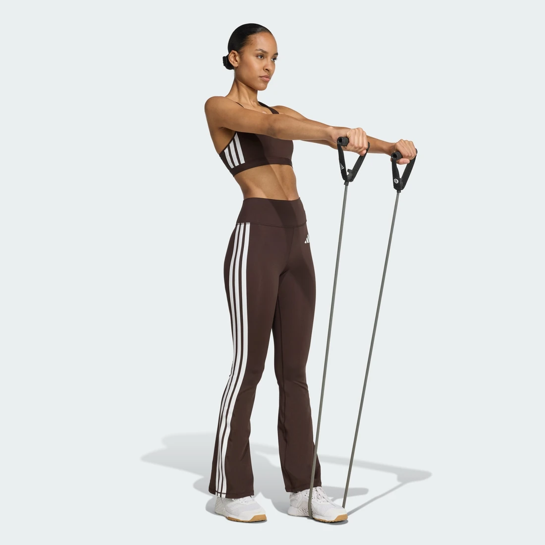 아디다스 옵티메 에센셜 3-스트라이프 플레어드 레깅스 KC7868