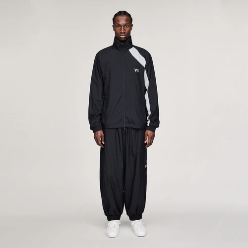 Y-3 로우 엣지 삼선 나일론 쉘 팬츠 블랙