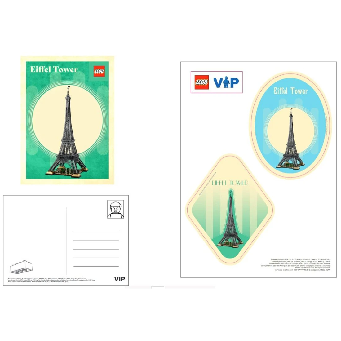 레고 에펠탑 여행 엽서 및 스티커 세트 5007716