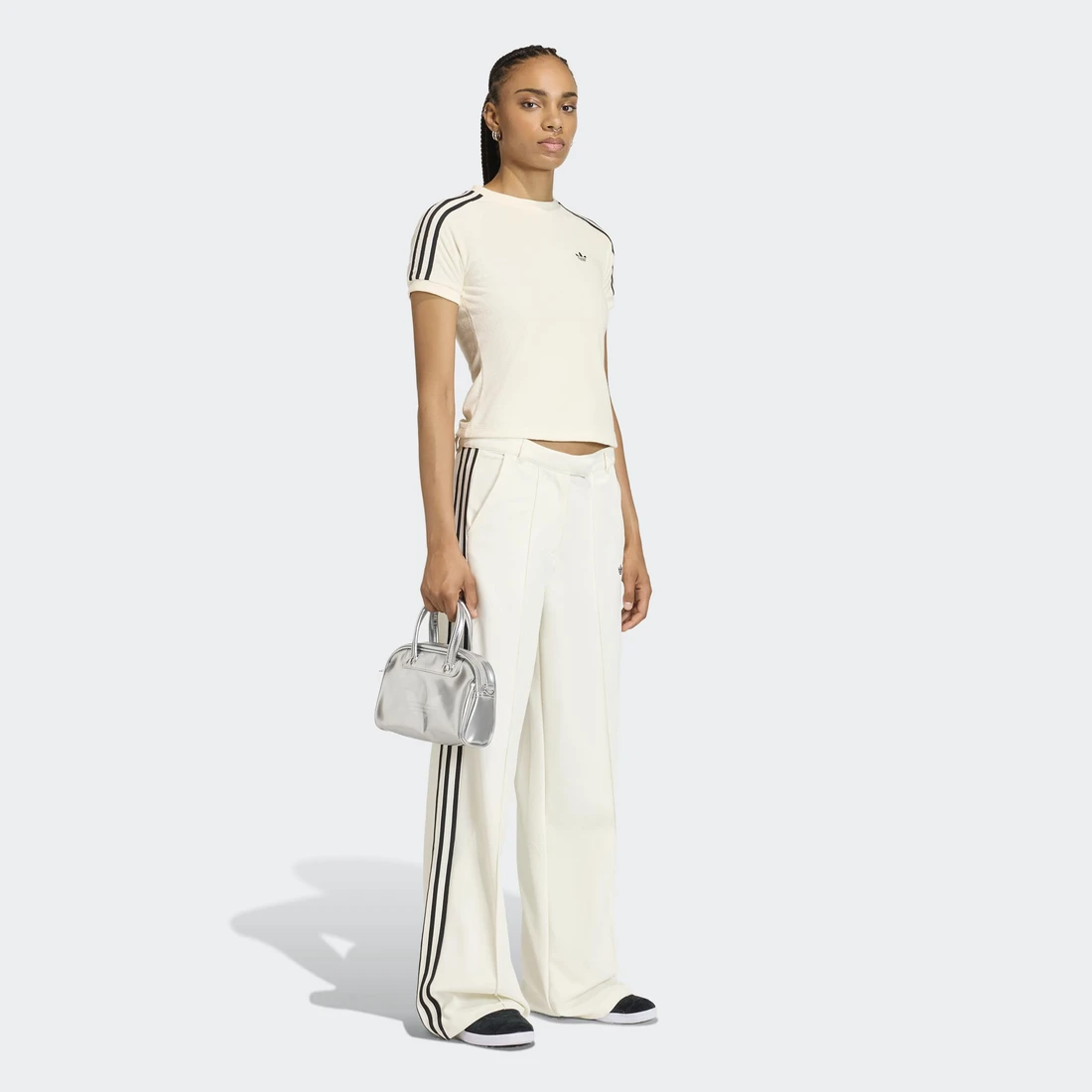 아디다스 테리 타월 캘리 티셔츠 오프 화이트 - KR 사이즈 우먼스 KD1411