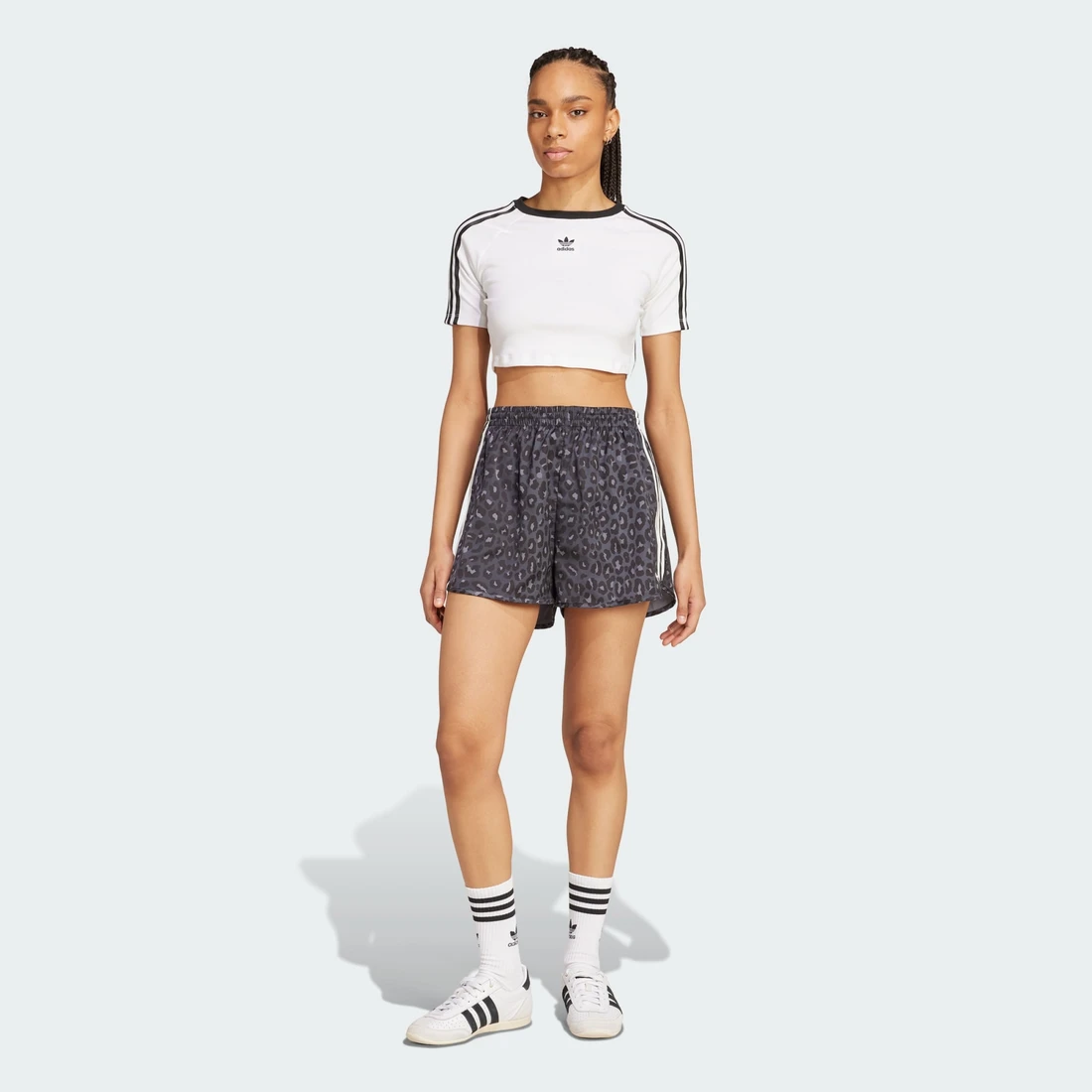 아디다스 오리지널스 사틴 쇼츠 멀티컬러 카본 - KR 사이즈 우먼스 KA2672