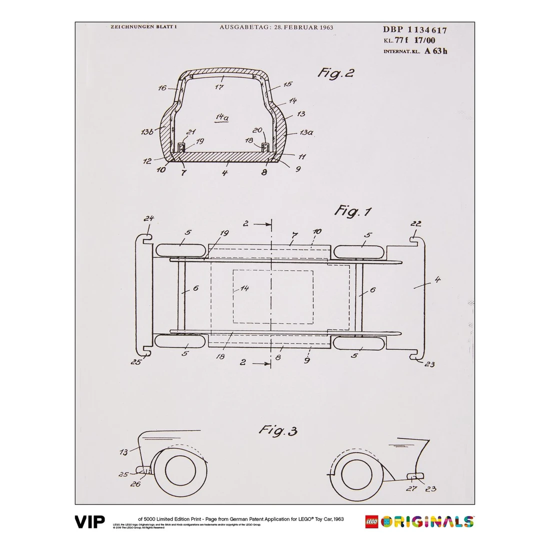 레고 German Patent LEGO Toy Car 1963 5006006