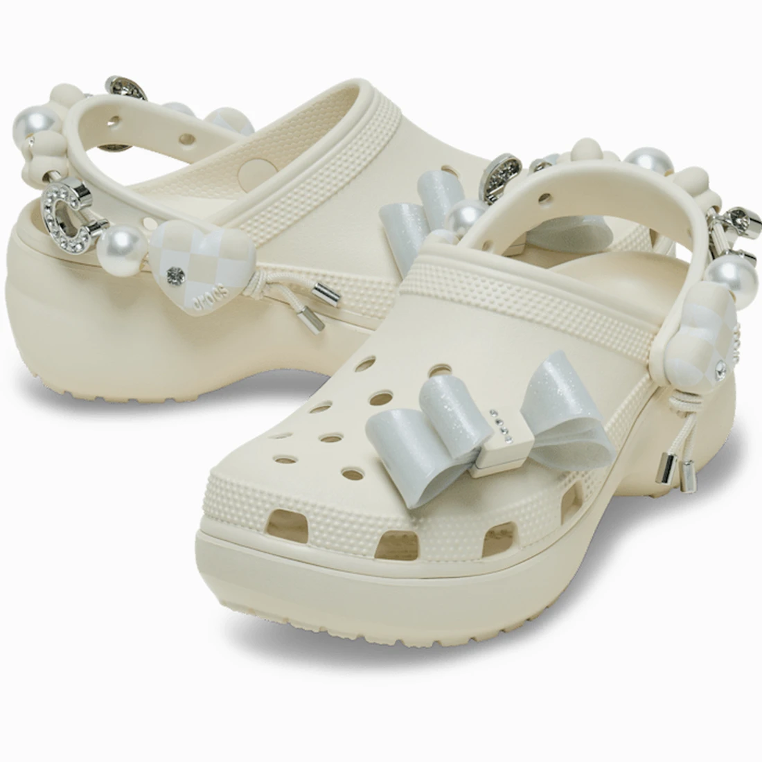크록스 클래식 플랫폼 클리치 글램 클로그 서밋 화이트 213634-2MD