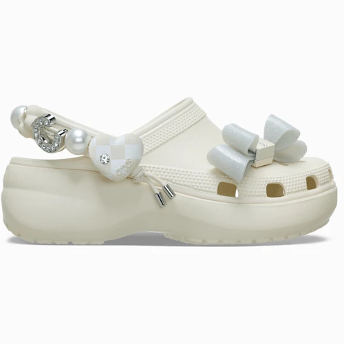 크록스 클래식 플랫폼 클리치 글램 클로그 서밋 화이트