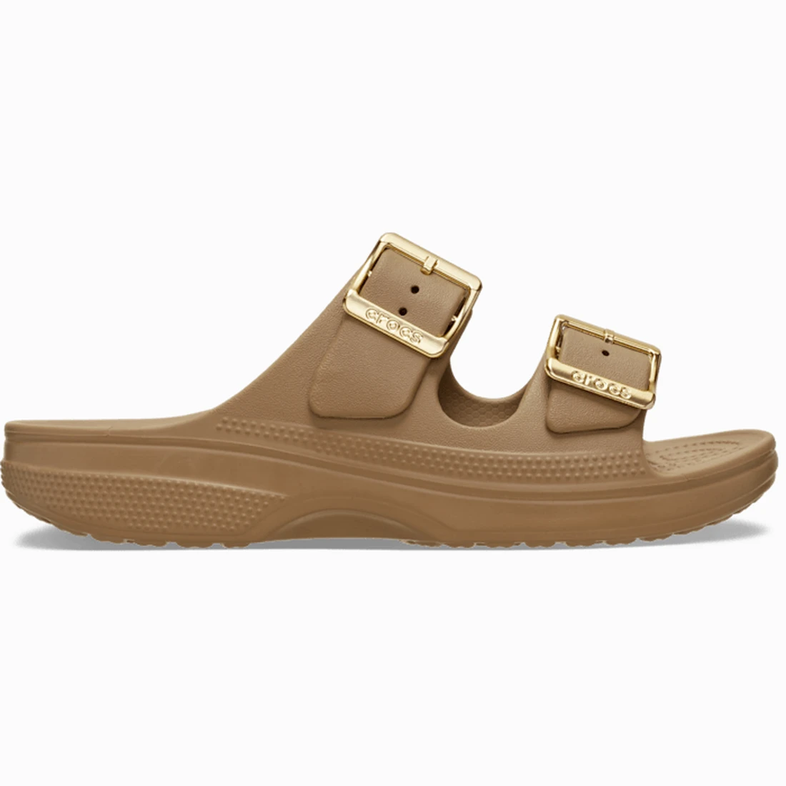 크록스 새터데이 메탈릭 버클 샌들 우먼 세피아 213316-2EY