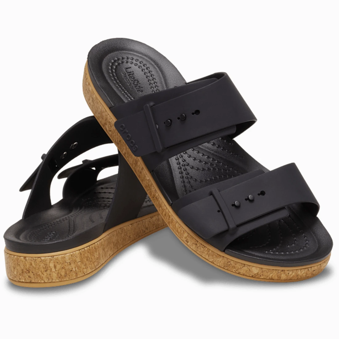 크록스 브루클린 코르크 버클 로우 로우 블랙 212409-001