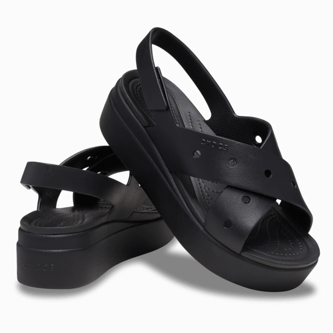 크록스 브루클린 포 유 크로스 스트랩 샌들 블랙 212254-001