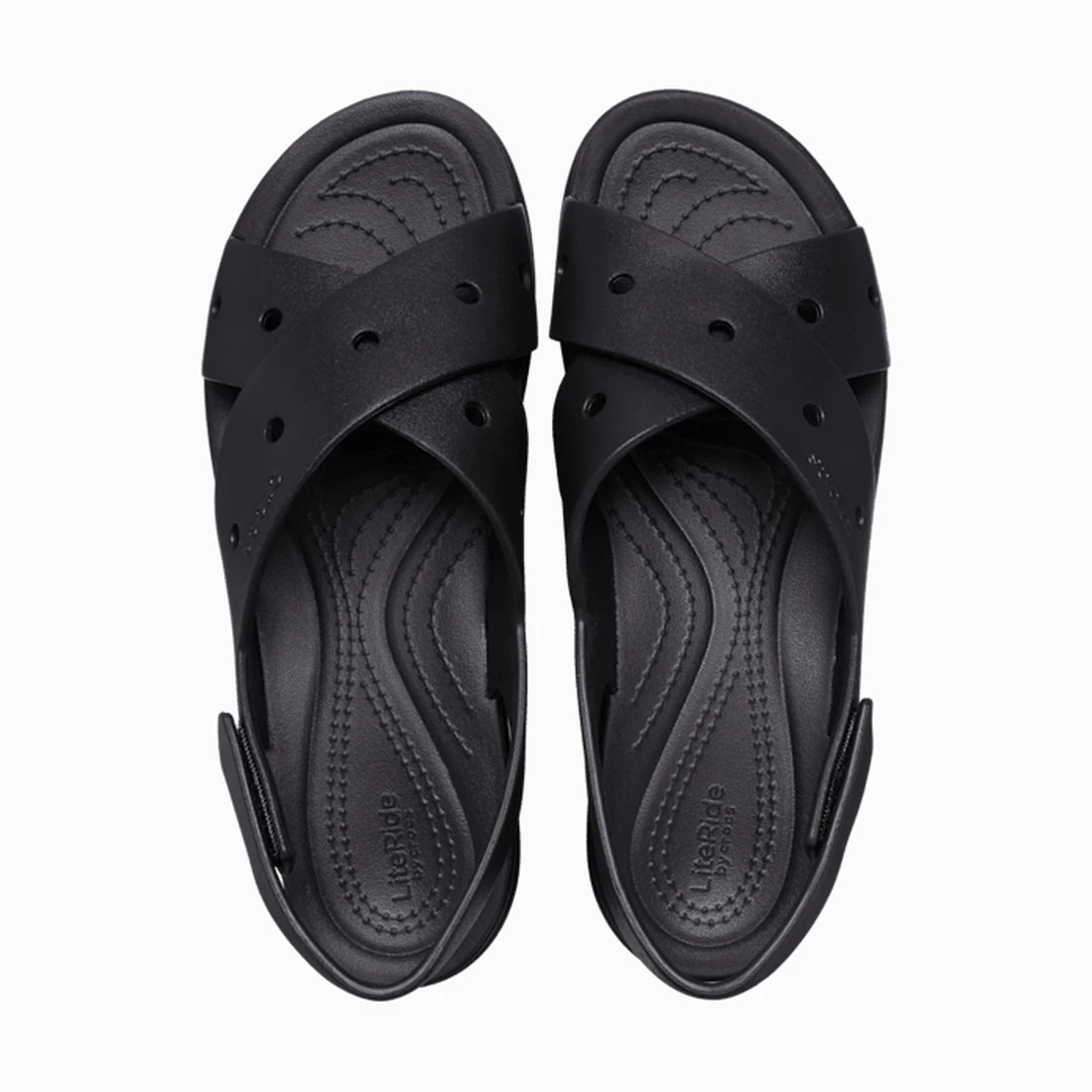 크록스 브루클린 포 유 크로스 스트랩 샌들 블랙 212254-001