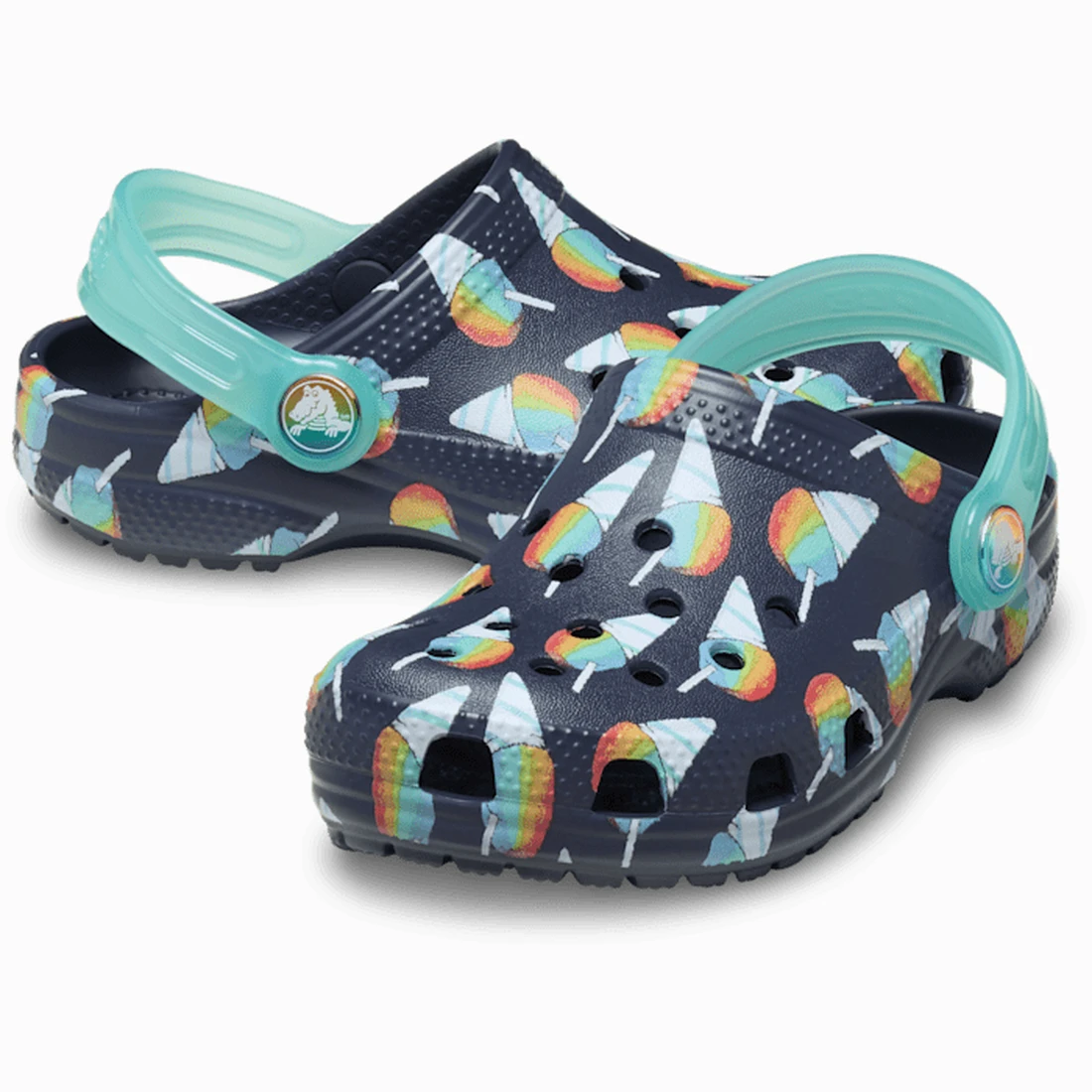 크록스 클래식 스노우 콘 클로그 토들러 네이비 213267-410