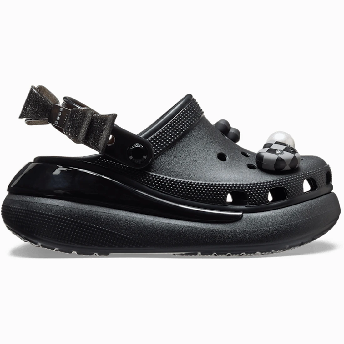 크록스 크러쉬 트랜슬루센트 글리치 글램 클로그 블랙 213633-001