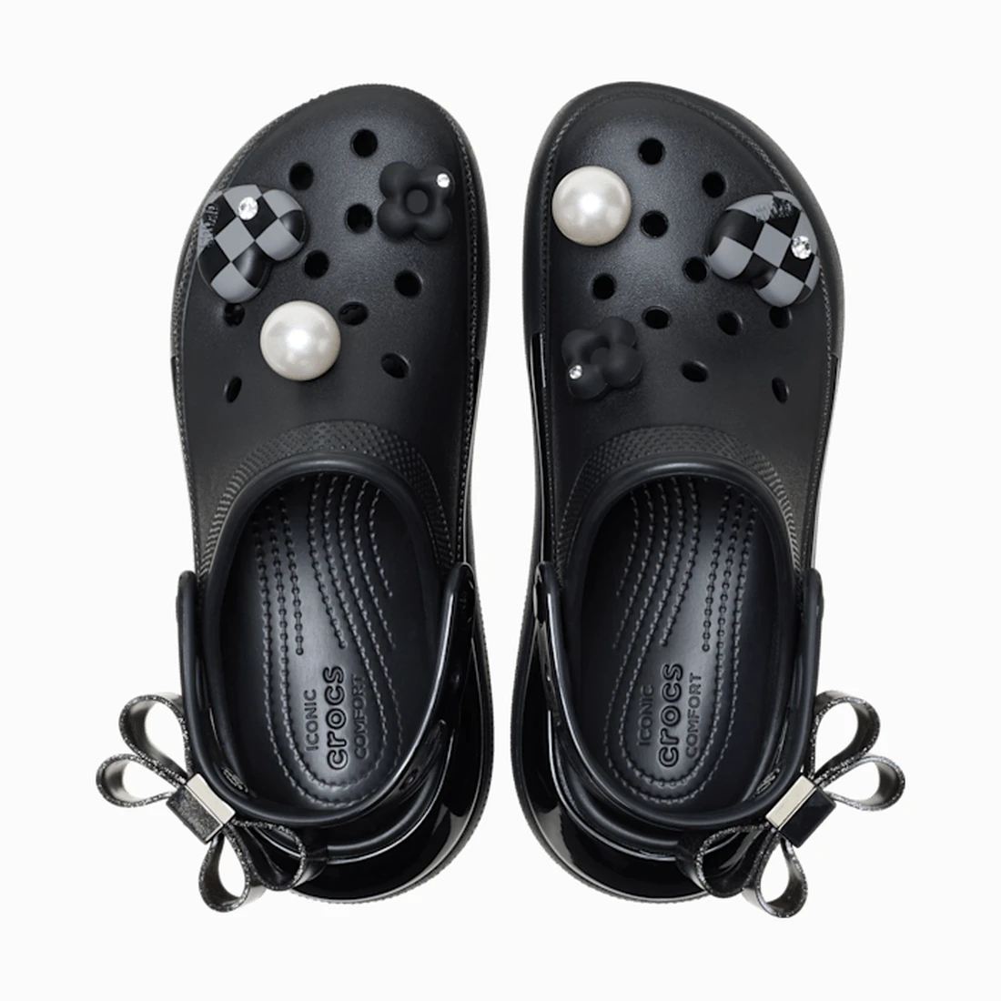 크록스 크러쉬 트랜슬루센트 글리치 글램 클로그 블랙 213633-001