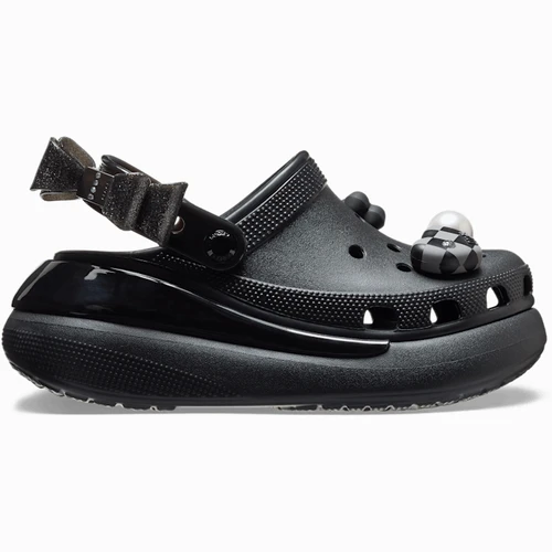 크록스 크러쉬 트랜슬루센트 글리치 글램 클로그 블랙