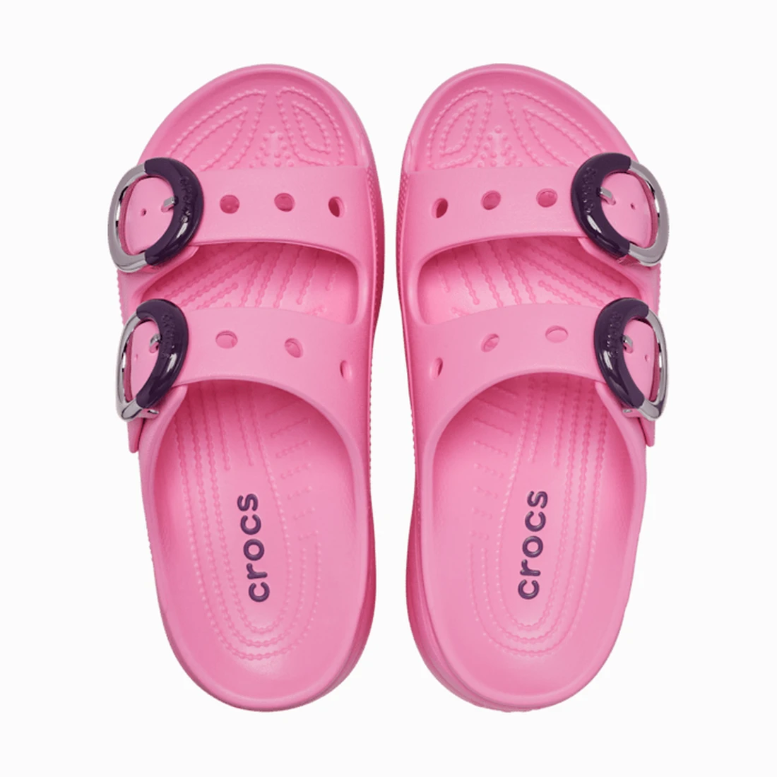 크록스 새터데이 플랫폼 딥디드 버클 샌들 우먼 핑크 레모네이드 213246-669
