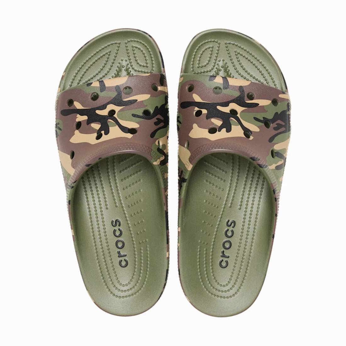크록스 새터데이 카모플라주 슬라이드 맨 아미 그린 / 멀티 213312-3TC