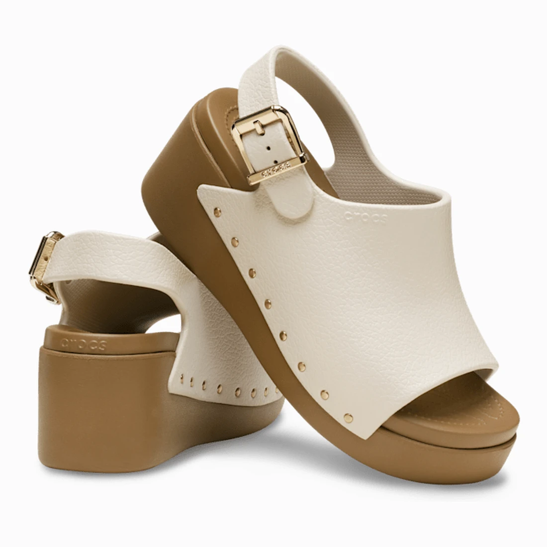 크록스 딜런 스터드 플랫폼 슬라이드 프라페 / 세피아 213325-2NV