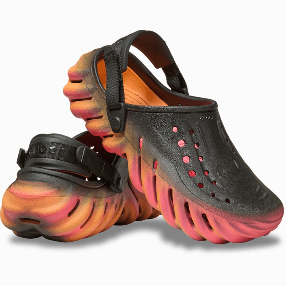 크록스 에코 클로그 선셋 블랙/멀티 213642-0C4