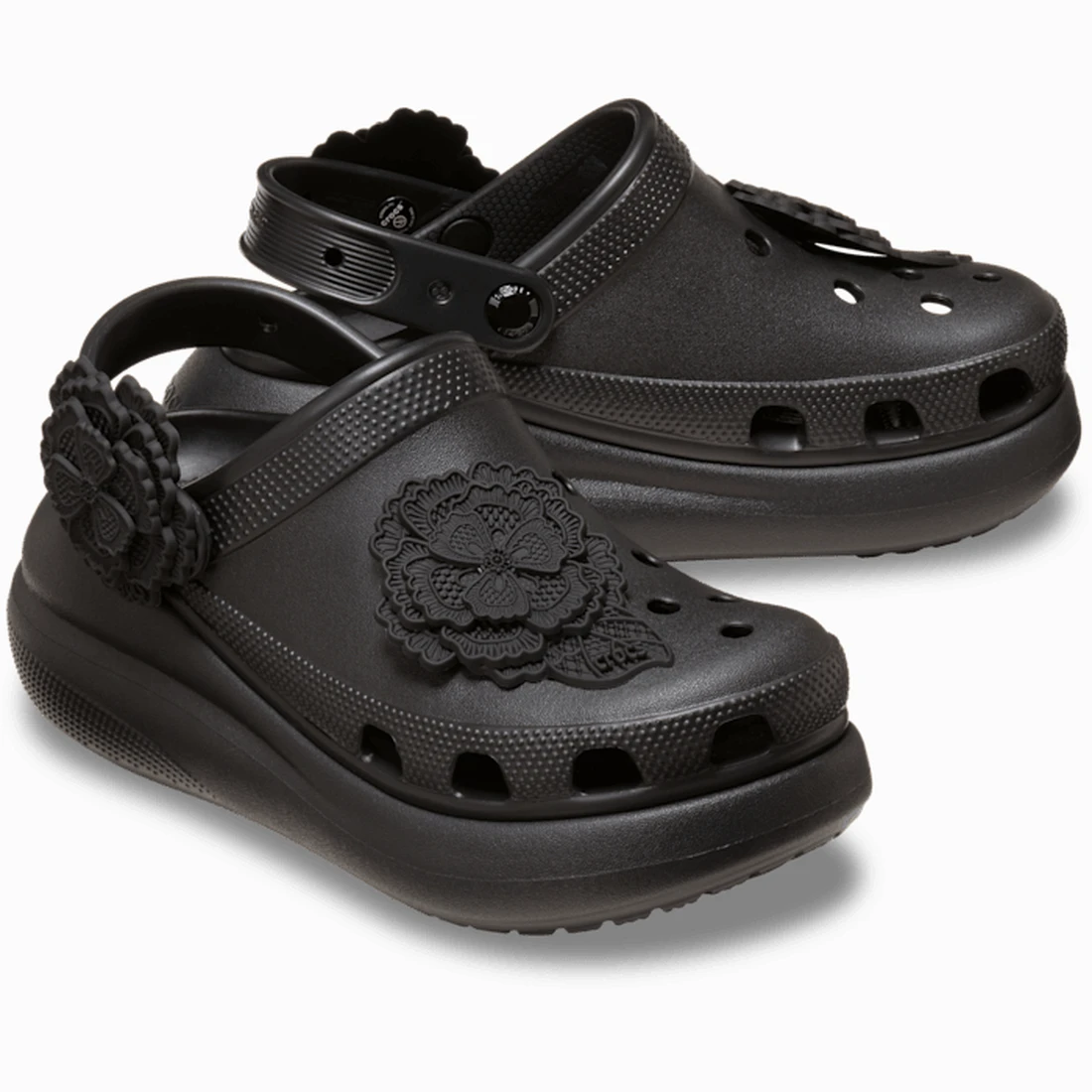 크록스 크러시 레이스 플로럴 클로그 블랙 212983-001