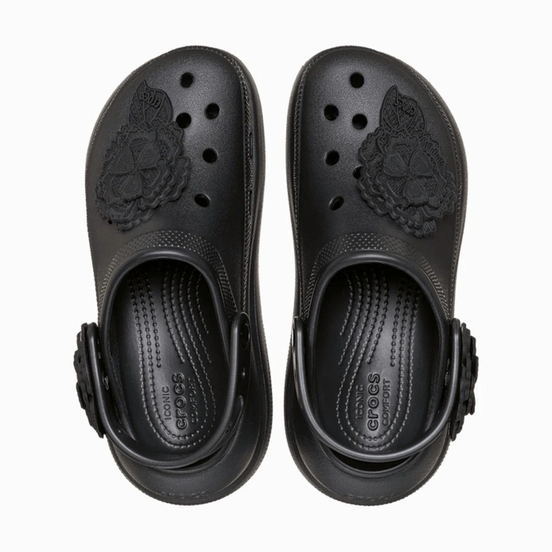 크록스 크러시 레이스 플로럴 클로그 블랙 212983-001
