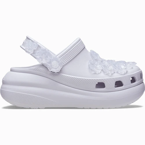 크록스 크러쉬 트랜슬루센트 플로럴 클로그 프로스트 그레이프