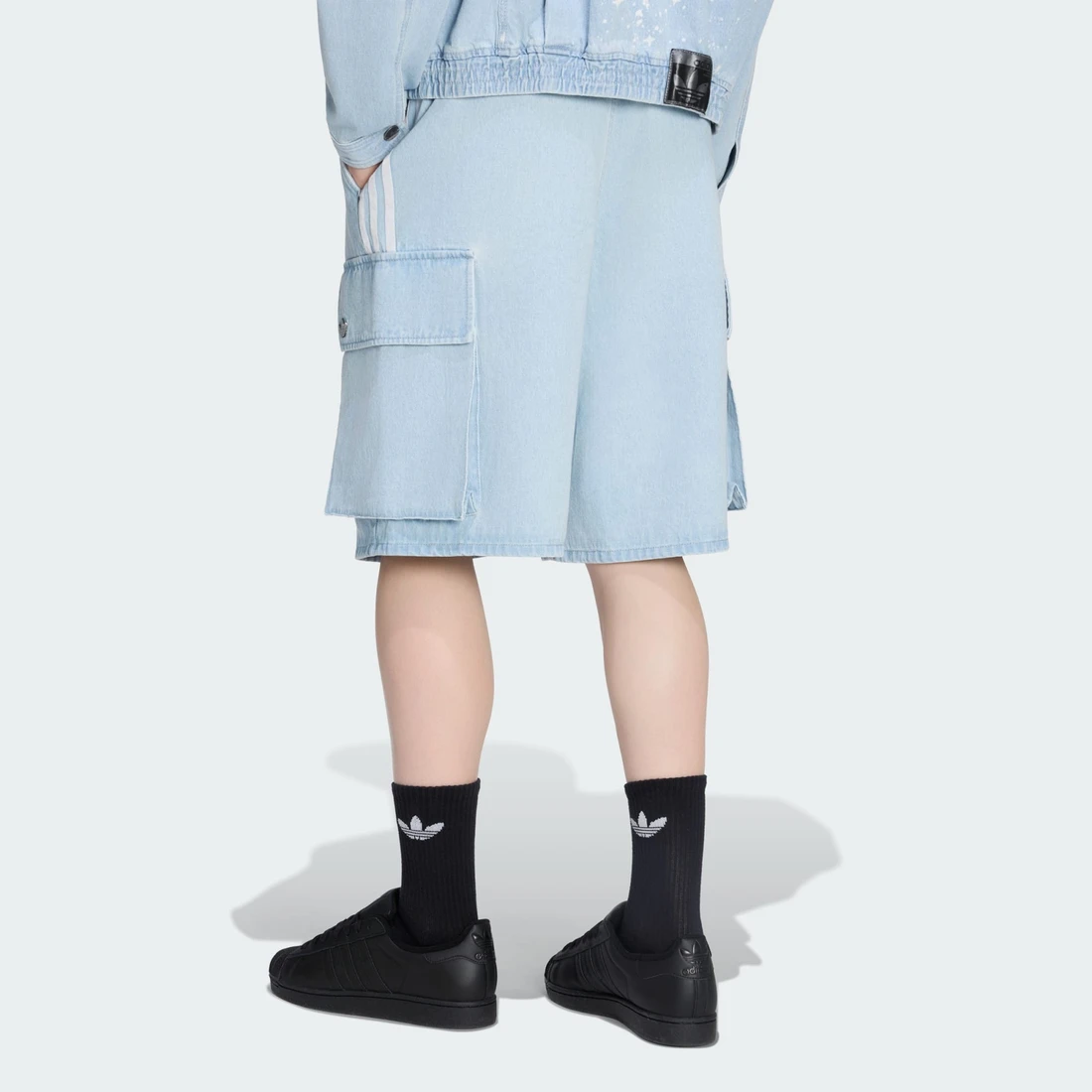 아디다스 아딜레늄 5.0 데님 카고 쇼츠 라이트 블루 - KR 사이즈 KX4823
