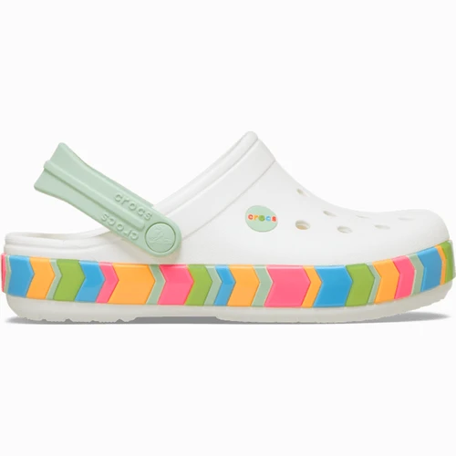 크록스 크록밴드 쉐브론 밴드 클로그 키즈 화이트/멀티
