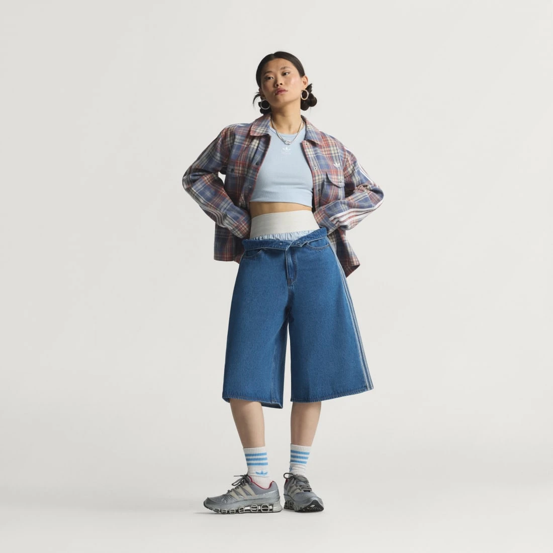 아디다스 오리지널스 파이어버드 데님 조츠 미디움 빈티지 데님 - US 사이즈 우먼스 KD2915