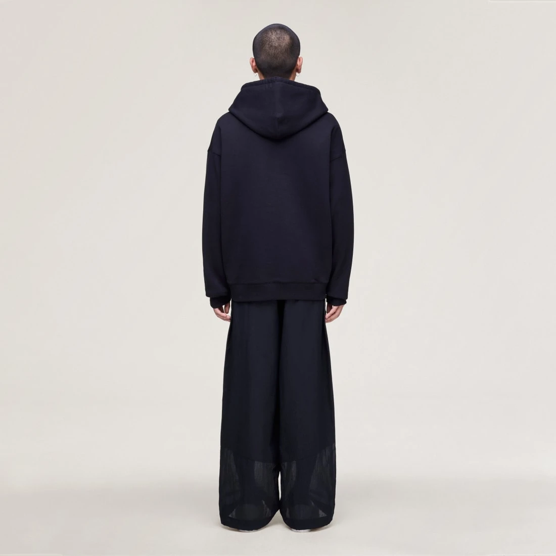 Y-3 x 요지 야마모토 브러쉬드 테리 GFX 후드 블랙 KR2208