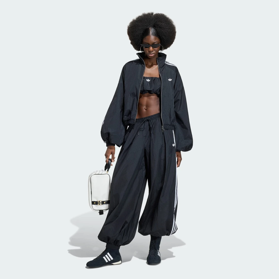 아디다스 아딜레늄 5.0 벌룬 트랙 팬츠 블랙 - KR 사이즈 우먼스 KY5052