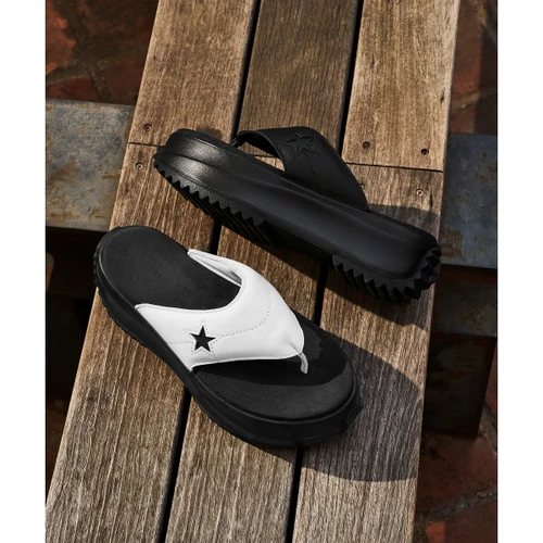 컨버스 런스타 샌들 레더 블랙