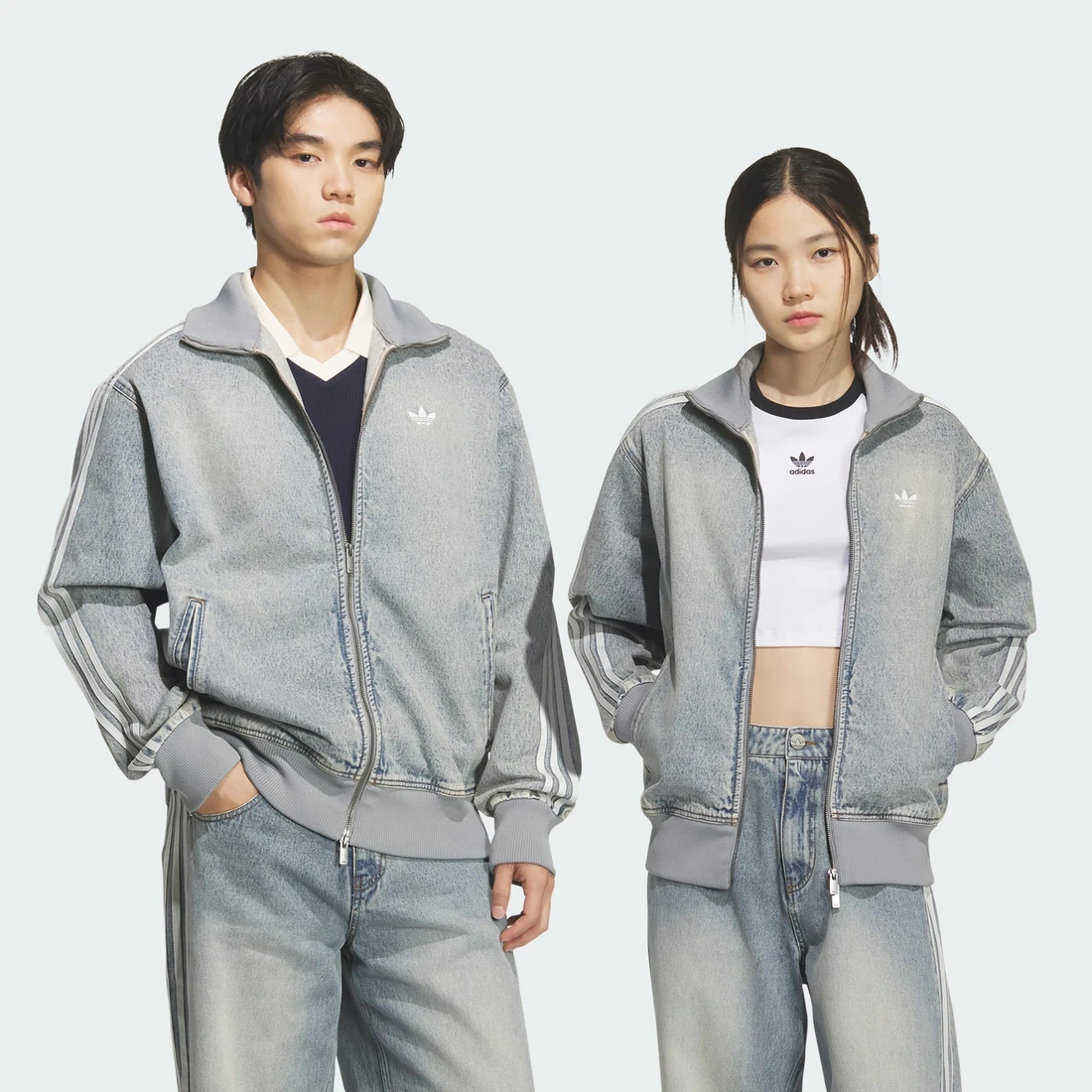 아디다스 x 아트모스 데님 파이어버드 트랙탑 인디고 데님 - KR 사이즈 KS2227