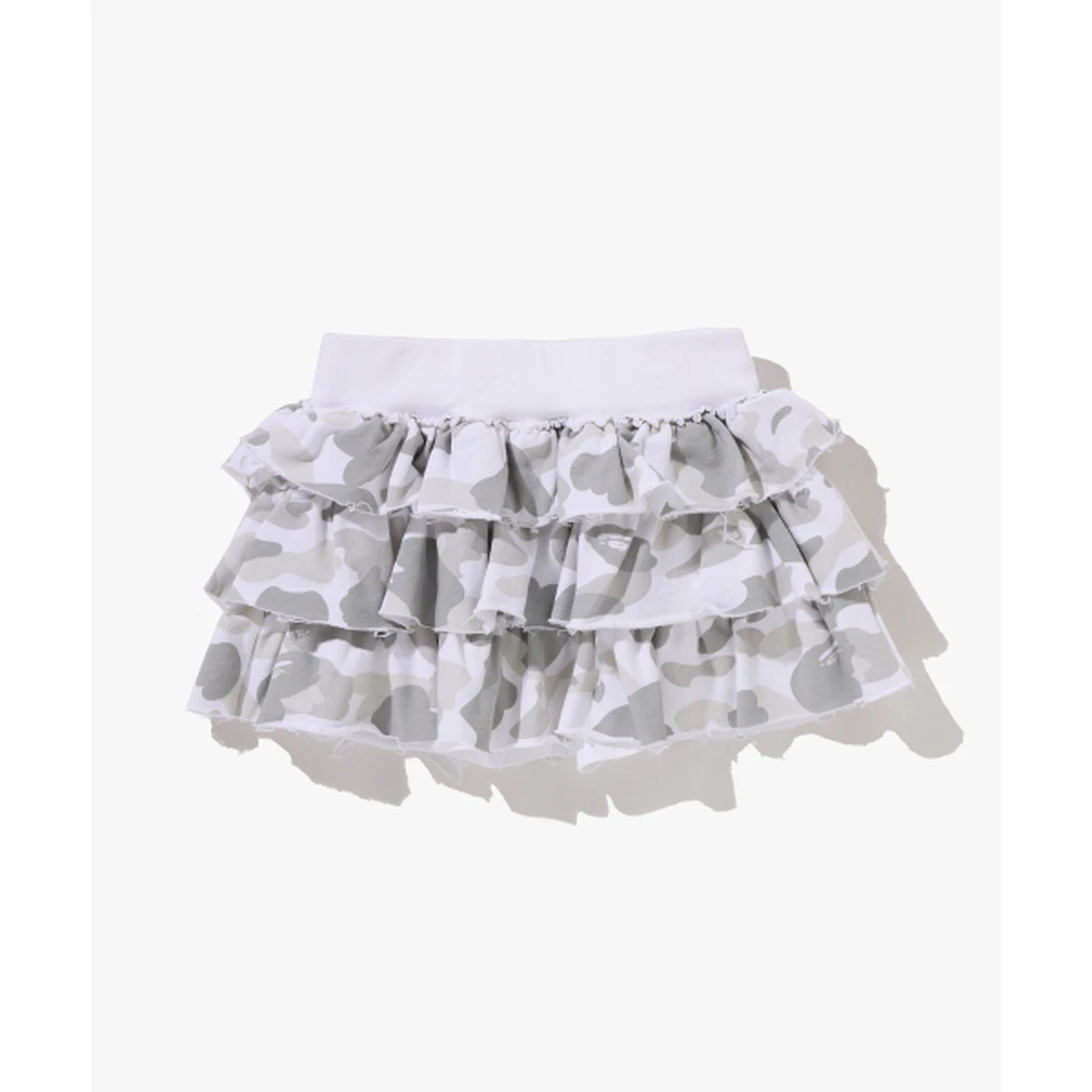 베이프 컬러 카모 러플 스웨트 스커트 W WHITE 001SKM302302LWHT