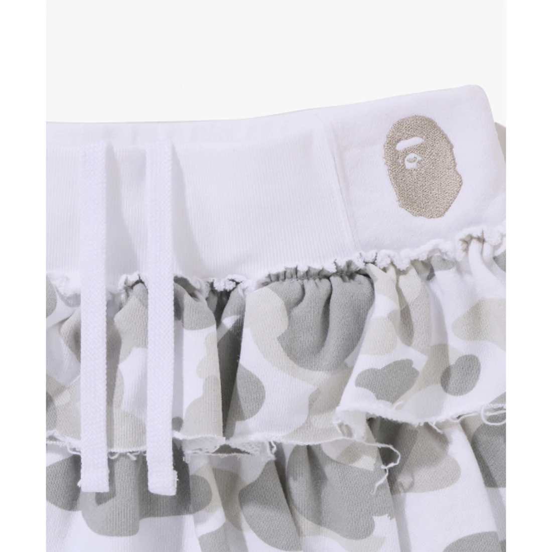 베이프 컬러 카모 러플 스웨트 스커트 W WHITE 001SKM302302LWHT