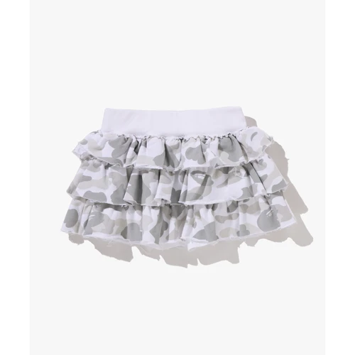 베이프 컬러 카모 러플 스웨트 스커트 W WHITE