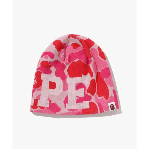 베이프 ABC 카모 니트 캡 M PINK