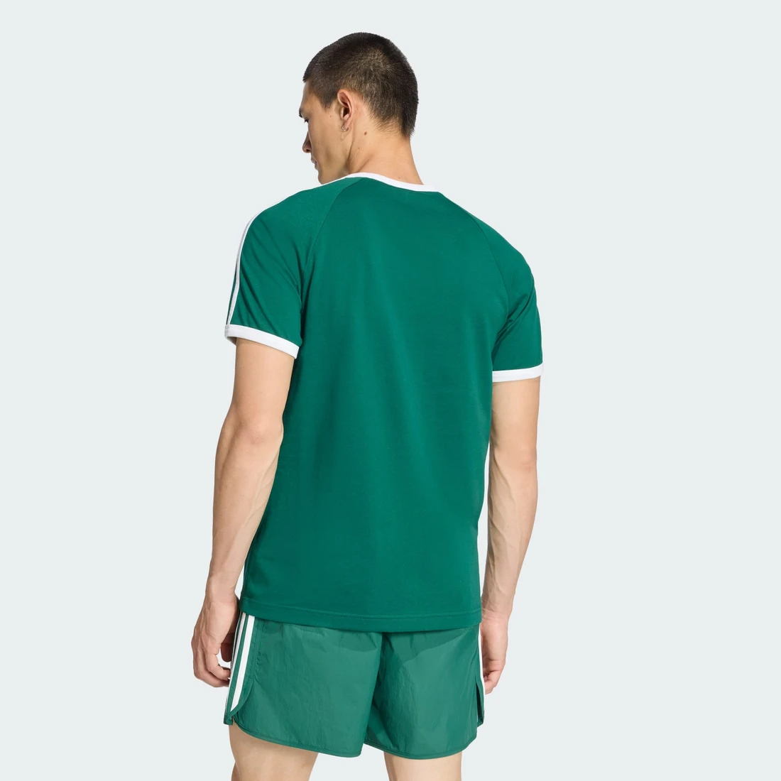 아디다스 오리지널스 삼선 슬림 링거 티셔츠 컬리지에이트 그린 - KR 사이즈 KF0415