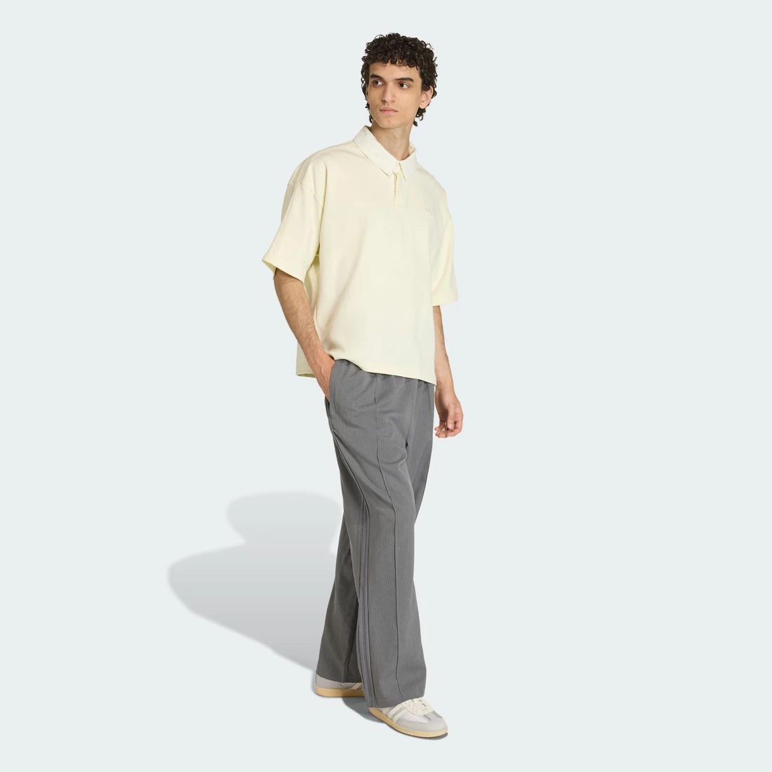 아디다스 오리지널스 파이어버드 루즈 핀스트라이프 트랙 팬츠 그레이 포 - KR 사이즈 KE2172