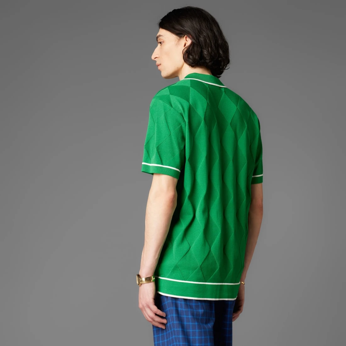 아디다스 오리지널스 아가일 니트 폴로 셔츠 JC6761