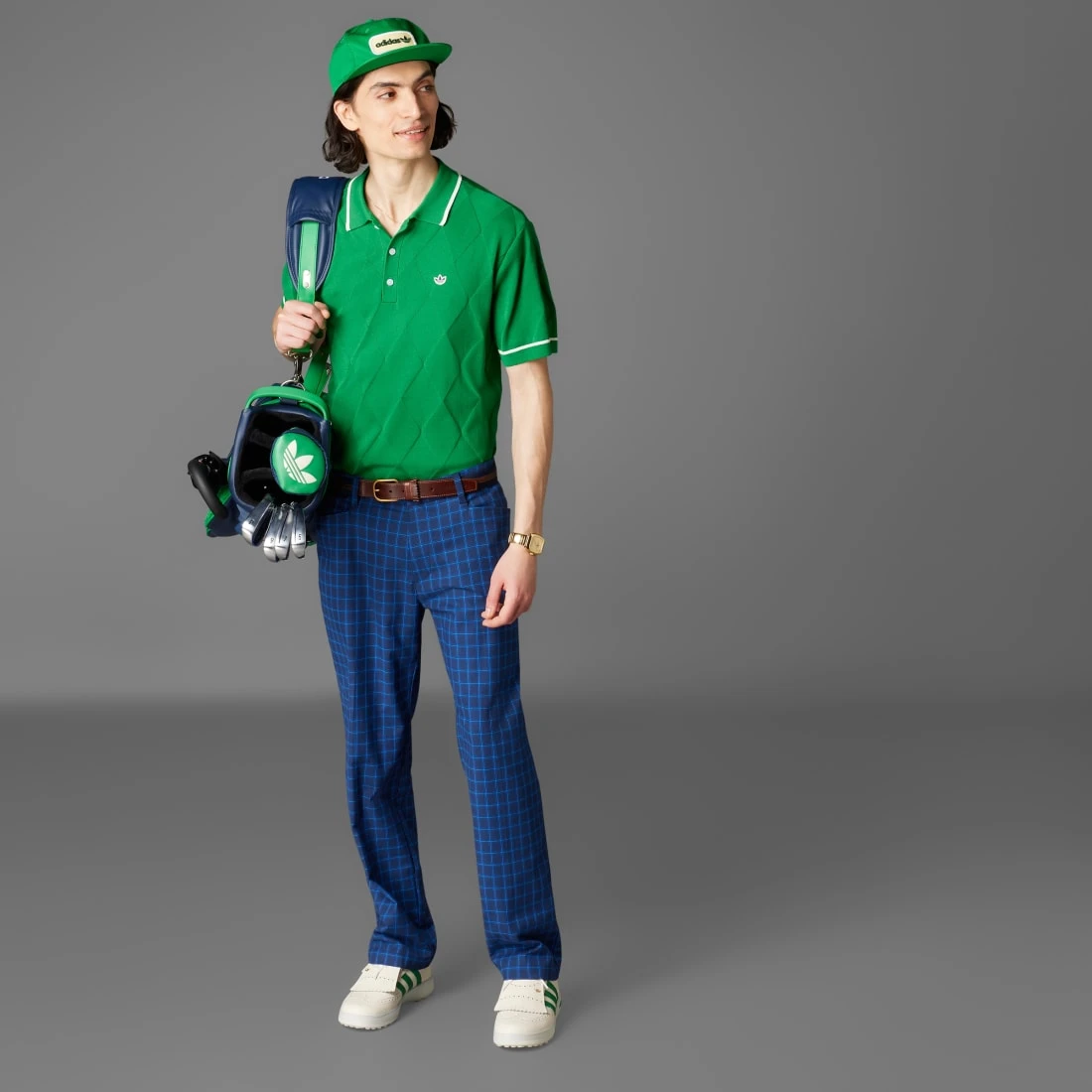 아디다스 오리지널스 아가일 니트 폴로 셔츠 JC6761