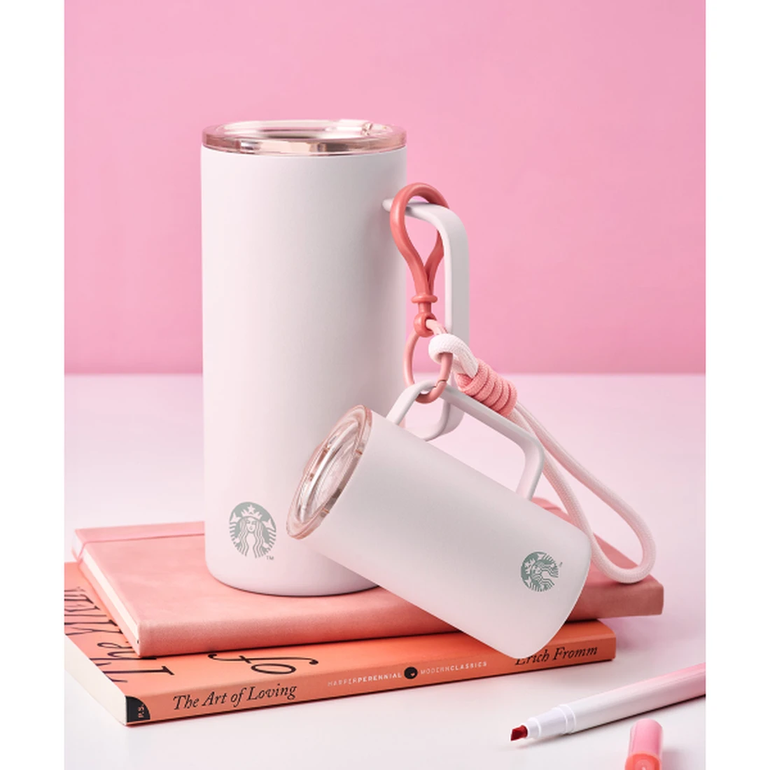 스타벅스 [탱크 듀오] 핑크 미니 & 핑크 503ml 1004417