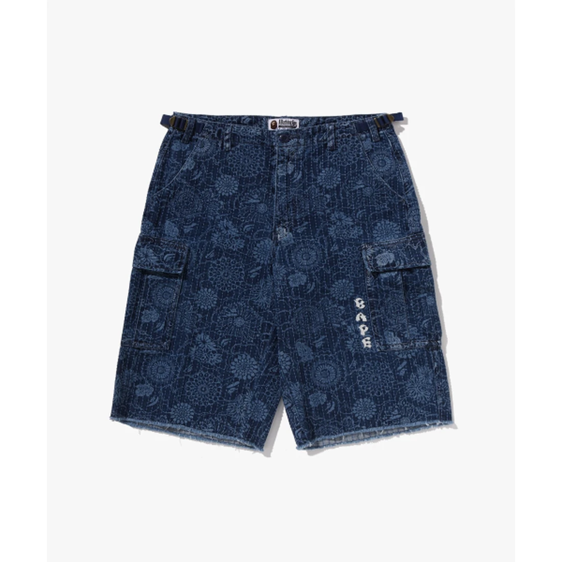 베이프 재패니즈 인디고 아트 카모 정글 데님 릴렉스드 핏 카고 쇼츠 M INDIGO 001DSM301305MING