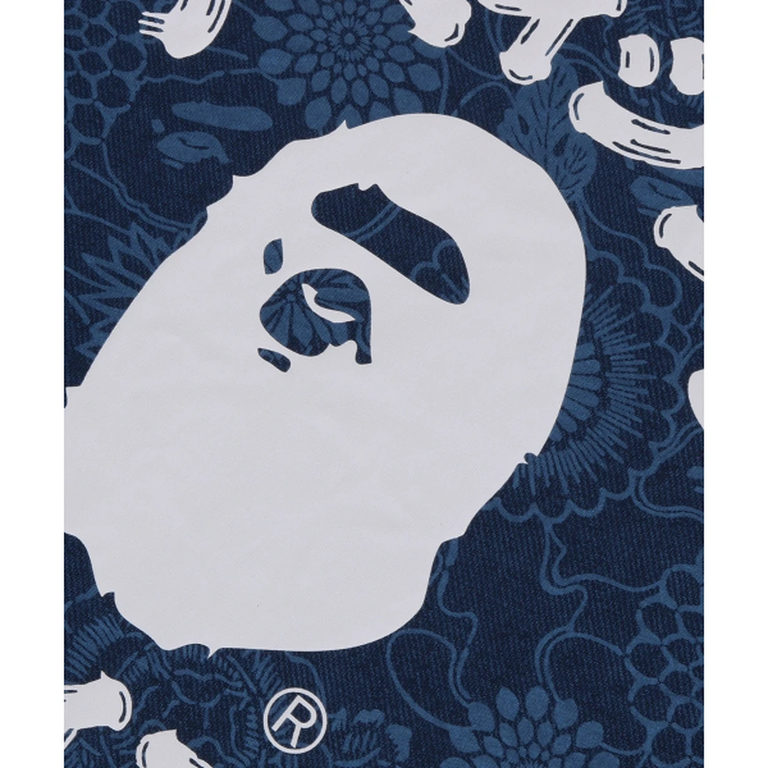 베이프 재패니즈 인디고 아트 카모 콜리지 레귤러 핏 티셔츠 M INDIGO 001CSM301305MING