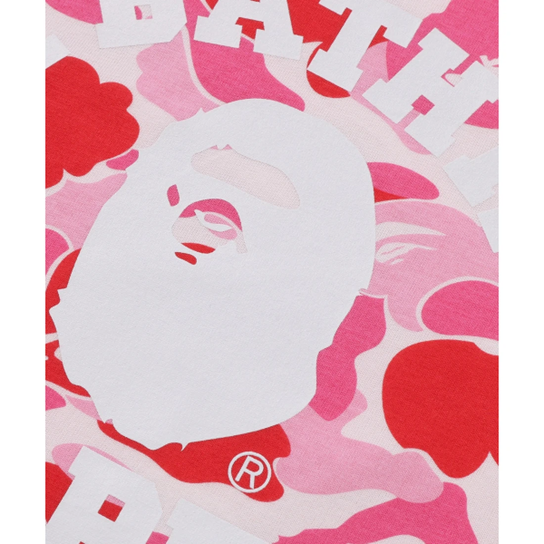 베이프 ABC 카모 콜리지 티셔츠 M PINK 001CSM301011MPNK