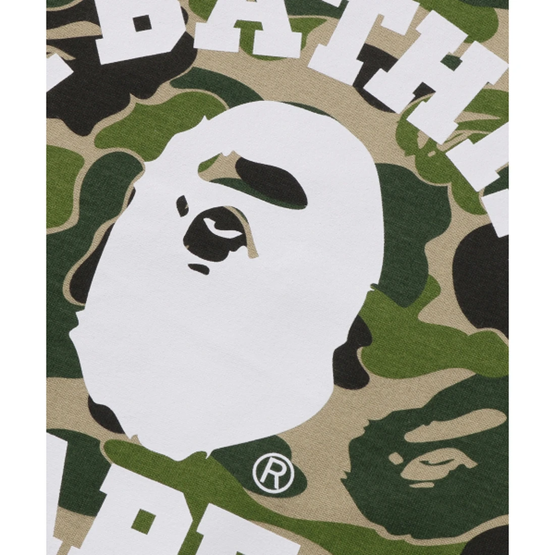 베이프 ABC 카모 콜리지 티셔츠 M GREEN 001CSM301011MGRN