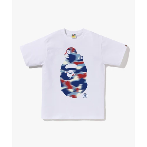 베이프 스크린 카모 마일로 온 빅 에이프 티셔츠 M WHITE/BLUE