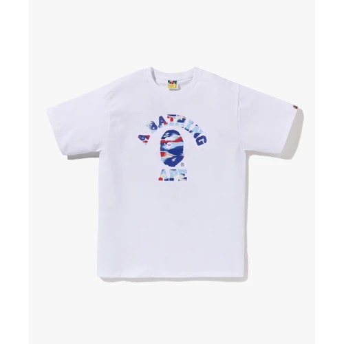 베이프 스크린 카모 콜리지 티셔츠 M WHITE/BLUE