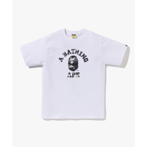 베이프 스크린 카모 콜리지 티셔츠 M WHITE/BLACK