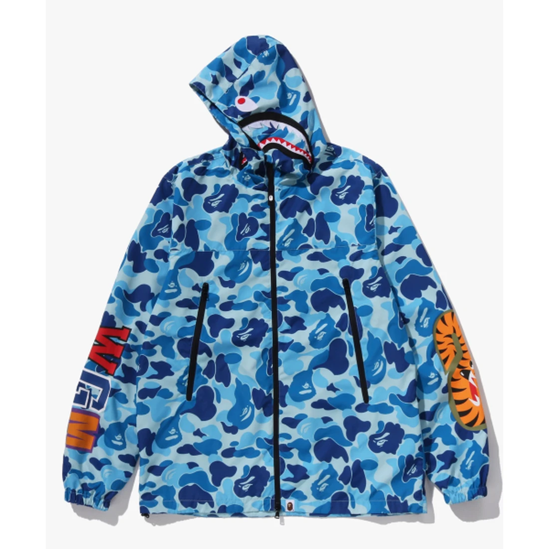 베이프 ABC 카모 샤크 후드 자켓 M BLUE 001LJM301014MBLU