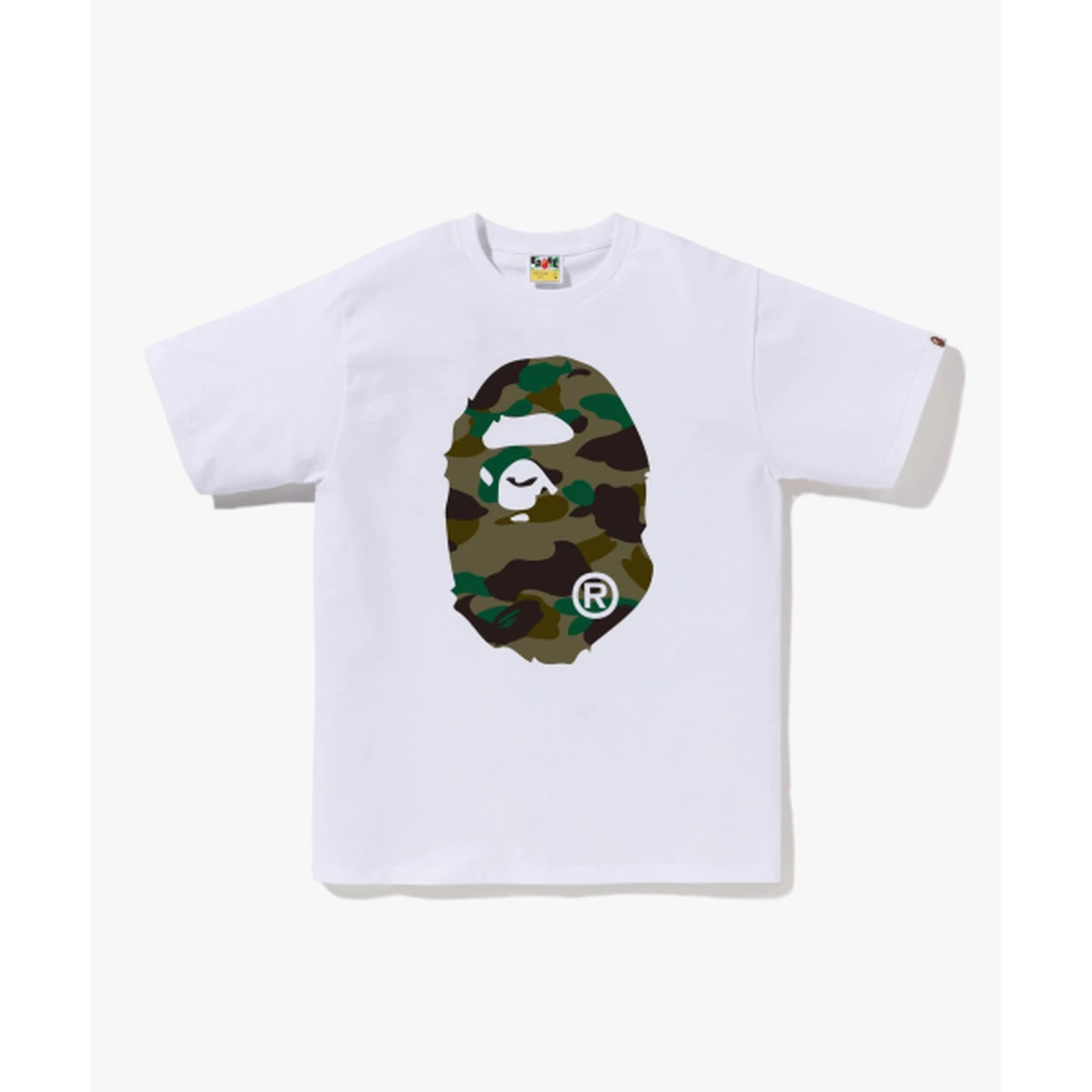 베이프 퍼스트 카모 빅 에이프 헤드 티셔츠 M WHITE/GREEN 001TEM301015MWH0