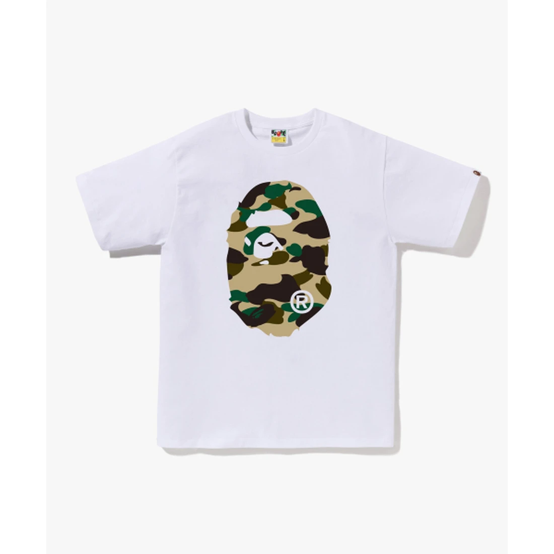 베이프 퍼스트 카모 빅 에이프 헤드 티셔츠 M WHITE/YELLOW 001TEM301015MWHD