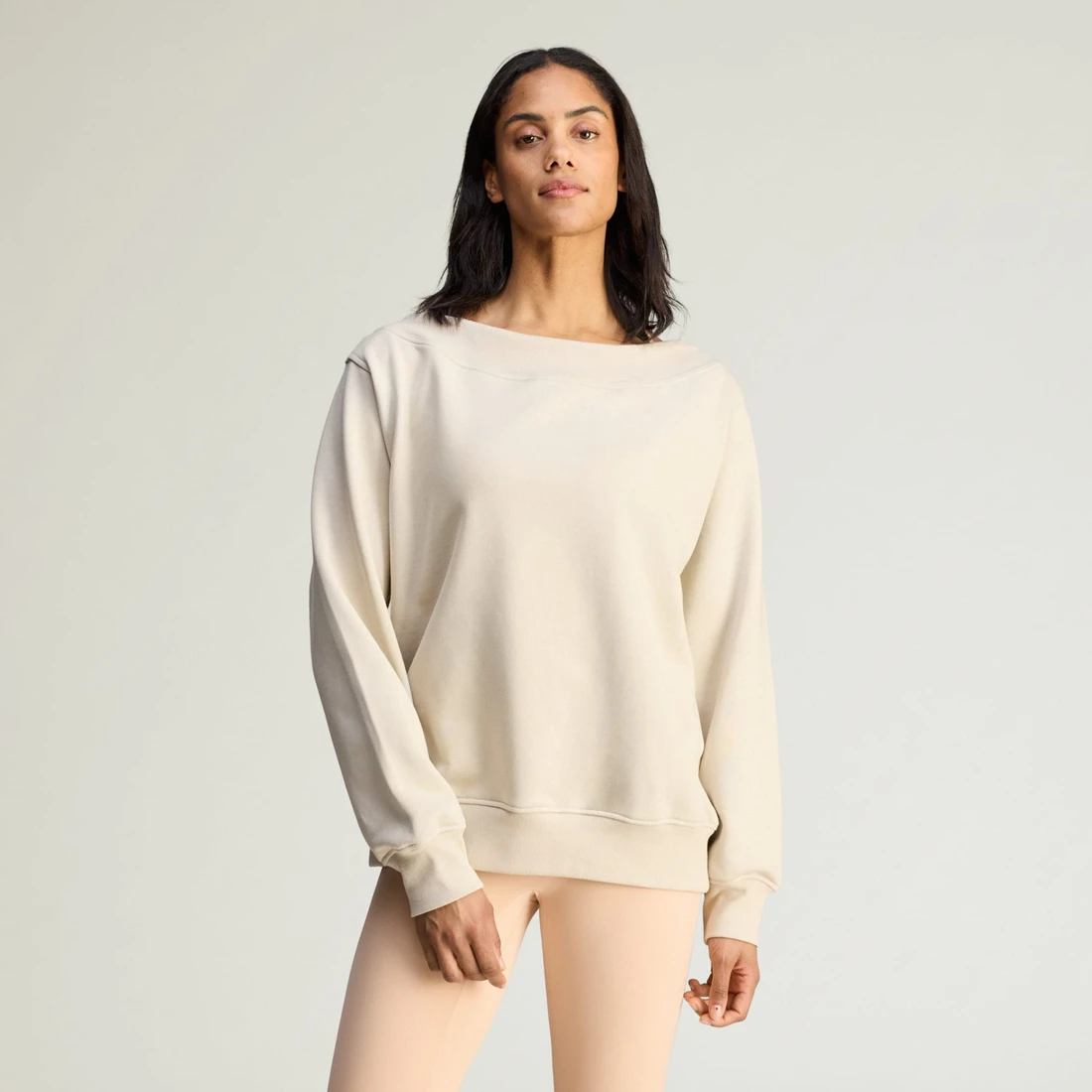 아디다스 ADIDAS BY STELLA MCCARTNEY 오픈 넥 스웨트셔츠 JZ0680